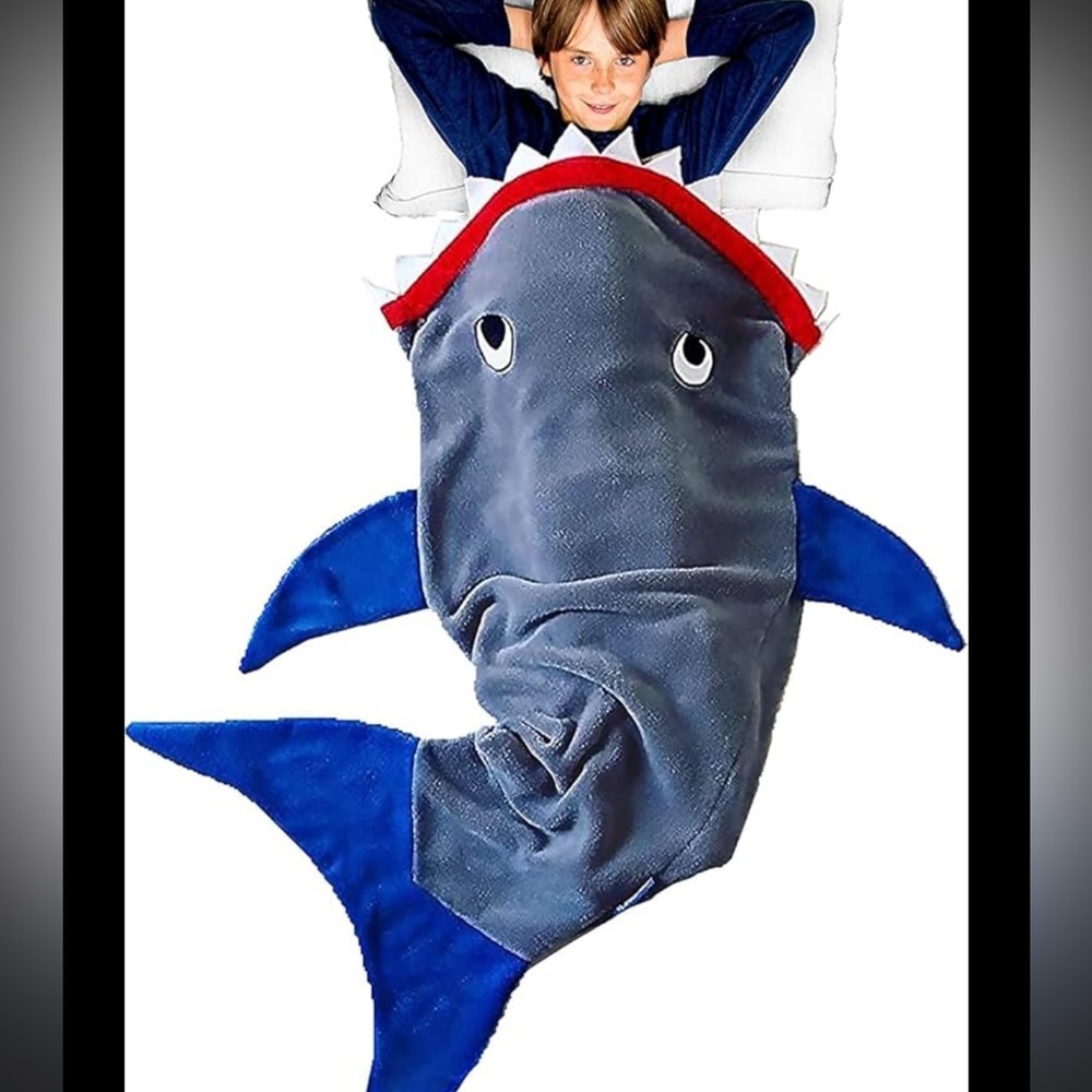 Kids Shark blanket- navy blue